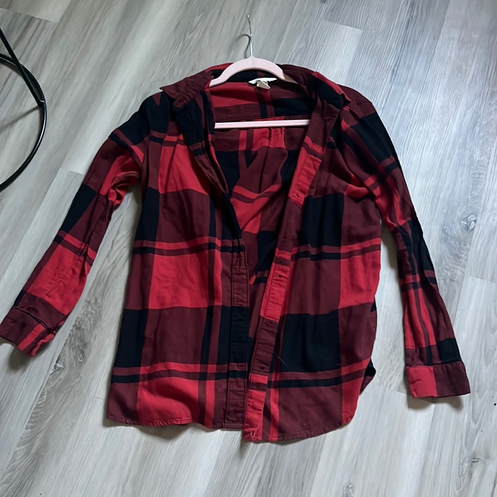 flannel, black and red, h&m, size 6